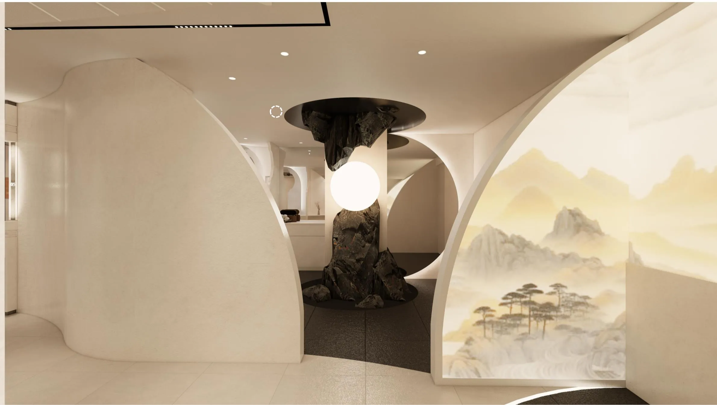 The powder room at Kind Global Clinic Myeongdong — a mirrored makeup space where patients cool down and get ready to leave after treatment.